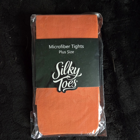 (Bundle Me!) NWT Silky Toes Plus Size Orange Tights- 5x - Picture 2 of 3